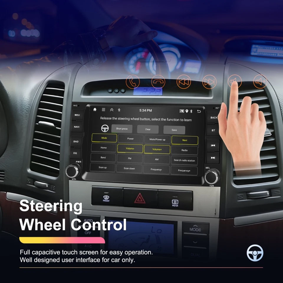 7" For Hyundai Santa Fe 2 2006-2012 Android 15 Car Stereo Radio GPS SWC Carplay Foto 4 de 4