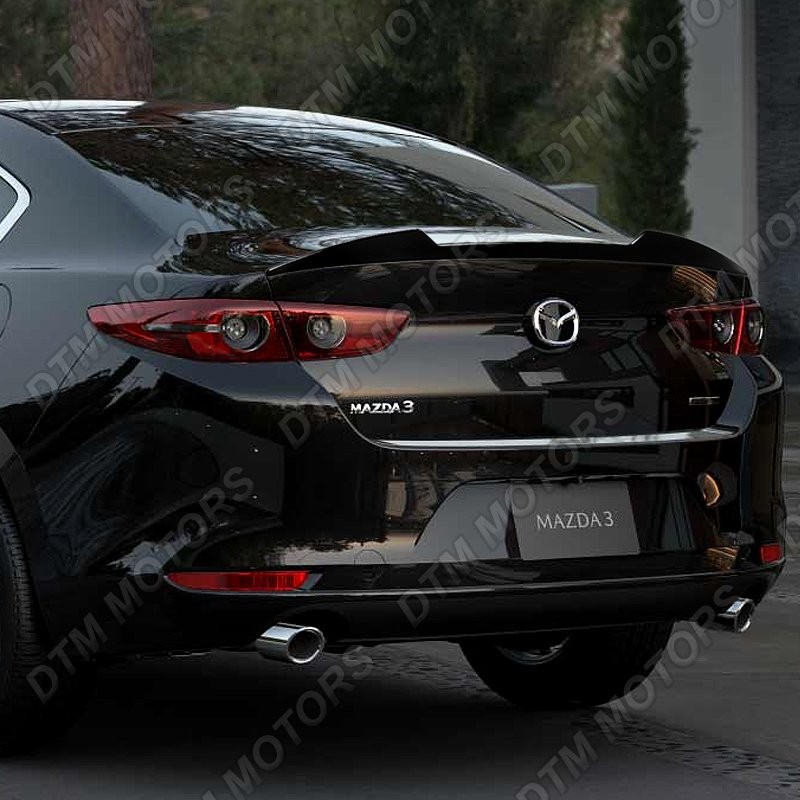 For 19-23 Mazda 3 Mazda3 Sedan Pearl Black V-Style Rear Trunk