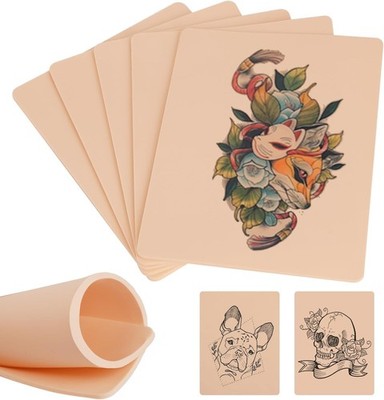 Tonbao 3 mm Tattoo Practice Skin Pack of 3 Double-Sided Tattoo Skin 19 x 14 cm