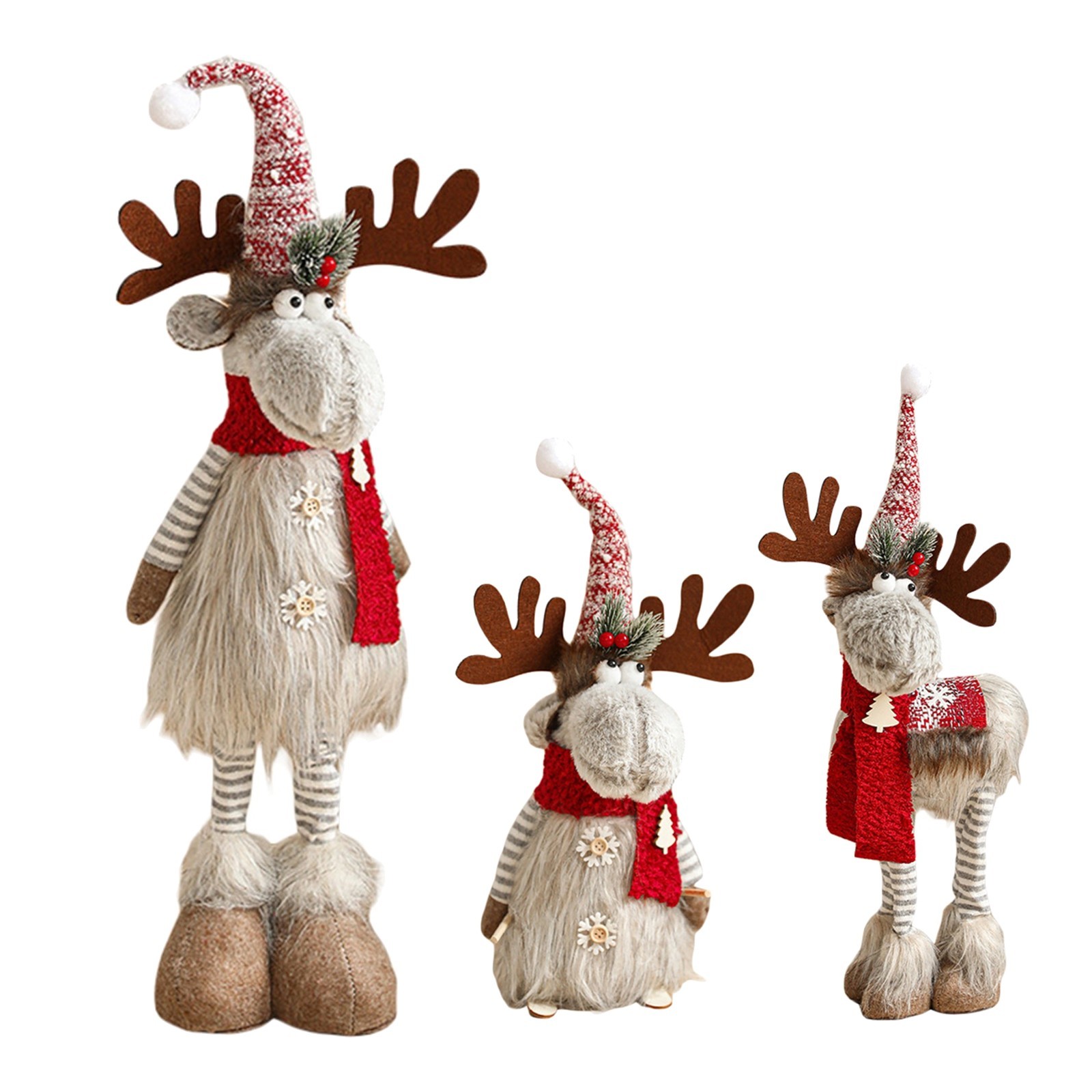 Reindeer Figurine Desktop Ornament Christmas Festive Holiday For Home Decoration