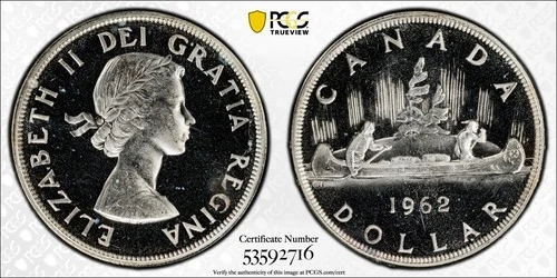 1962 Canada silver $1 PCGS PL65CAM