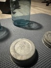 2 Antique Ball Perfect Mason Blue Pint Glass Jars  Zinc lids Vintage — photo 7