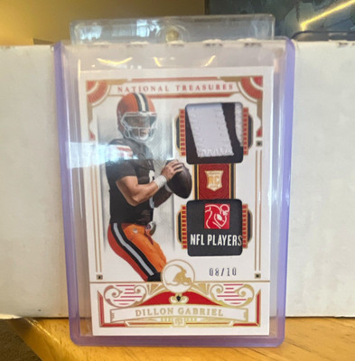 Panini 2025 National Treasures Dillon Gabriel Browns RC Mem Holo Gold /10 #16