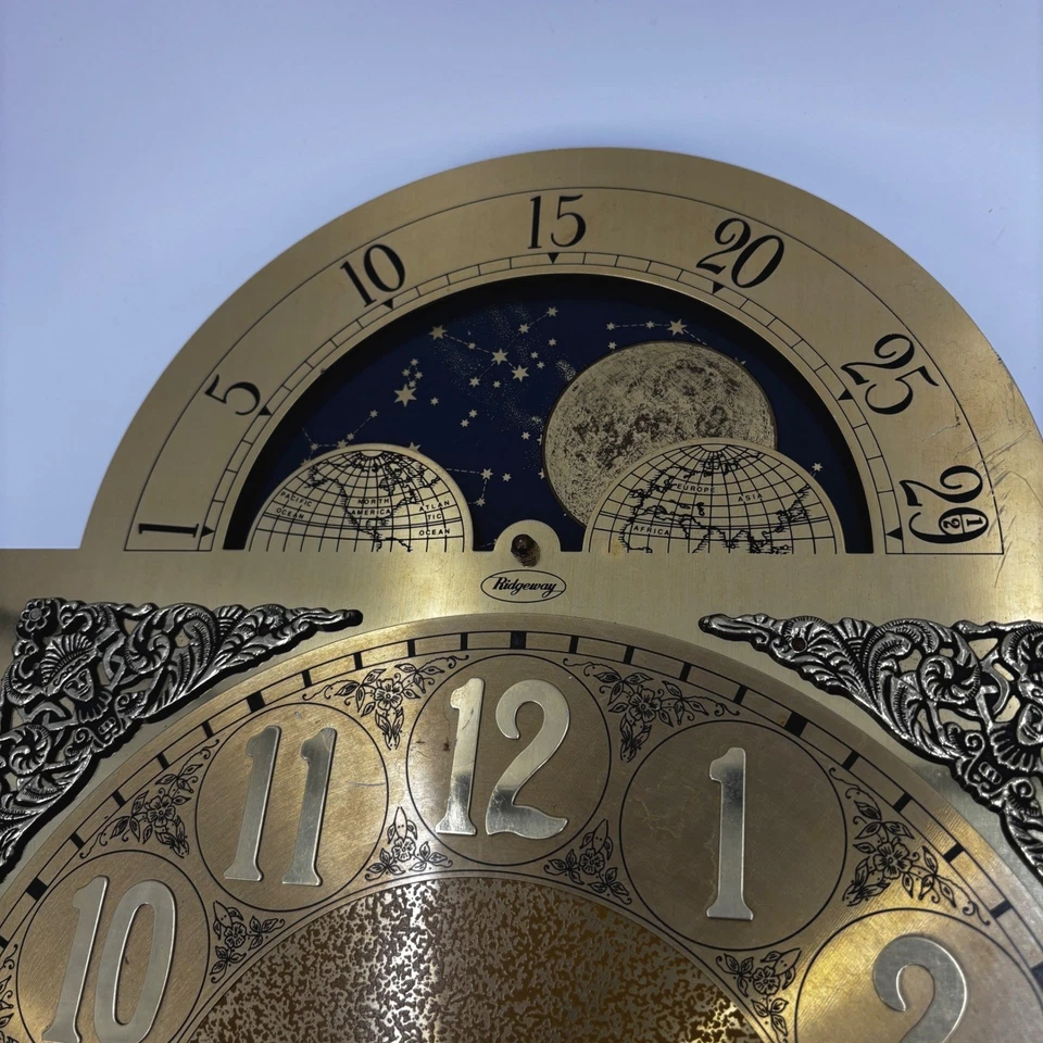 Ridgeway Clock Dial Moon Phase Astronomical Grandfather Clock Part Made in USA - Image 3 of 4