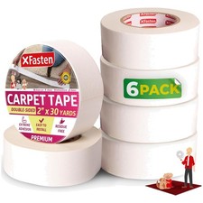 Heavy-Duty Double Sided Carpet Tape - 6 Pack