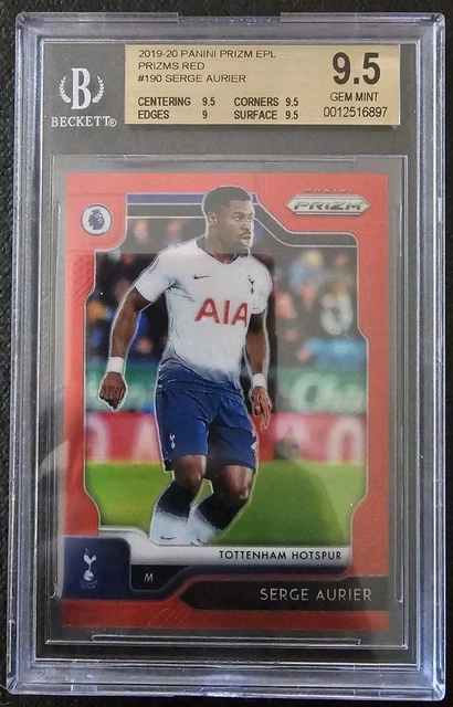 SERGE AURIER 2019-20 Panini Prizm EPL Soccer Red Prizm 111/149 Beckett BGS 9.5