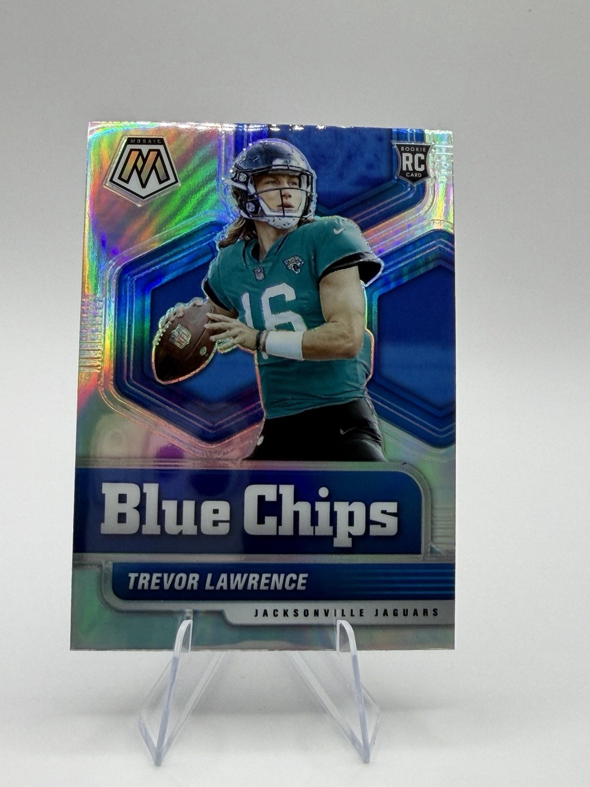2021 Panini Mosaic - Blue Chips Trevor Lawrence #1 Silver Prizm (RC)