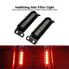 Black-Saddlebag Filler Support LED Light Somke Lens For Harley Road Glide 14-23