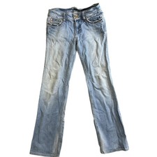 Miss Me Jeans Womens 27 Blue Light Wash Bootcut Rhinestone Studded Embellished