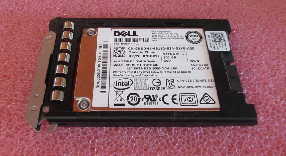 Dell NDDN1 0NDDN1 SSDSC1BG200G4R 200GB MLC SATA 6Gbps 1.8" Hot-Swap Internal SSD - Image 2 of 4