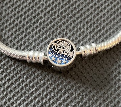 Ying Yang Sonne Mond Verschluss 925 Stirling Silber Zirkon Armband Größe 19 cm Brandneu