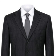 Armani Collezioni Black Pinstripe Blazer Sport Coat Mens 44R Wool 3-Button Italy