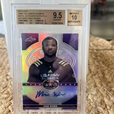 2015 Leaf Army All American MIKE WEBER Metal Autographs purple 6/15 BGS 9.5