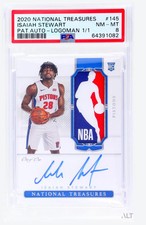 2020 National Treasures Isaiah Stewart #145 Rookie Patch Auto RPA RC PSA 8