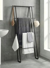 Metal Leaning Ladder Towel Rack, 4-Tier Blanket Stand for Bathroom Living Room