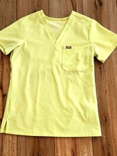 Figs Technical Collection Lime Green V-Neck Women's Scrub Top Size XS