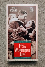 It's A Wonderful Life VHS 1947 Original Uncut - James Stewart / Donna Reed B W