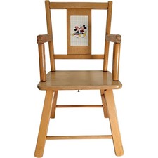 Vintage Wooden Children's Chair Mickey and Minnie Theme  Disney Preloved