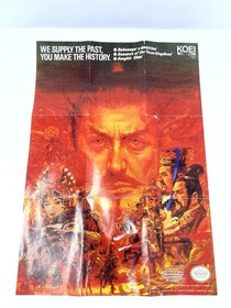 Romance of the Three Kingdoms NES Reference Map/Poster VTG Insert Koei Nintendo