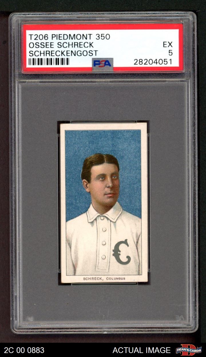1909 T206 Ossee Schreck American Association - Columbus PSA 5 - EX