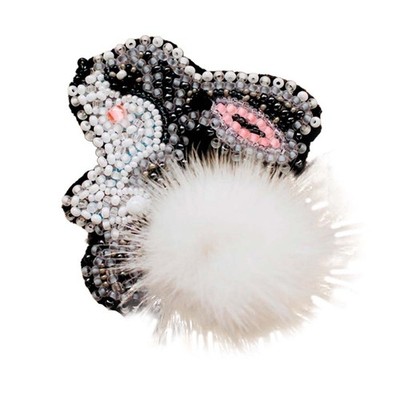 Abris Art Bunny Brooch Beaded Embroidery Kit