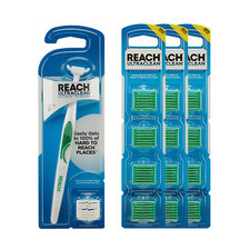 Ultraclean Access Flosser Bundle, Mint, Plaque Remover for Teeth, for Hard to A