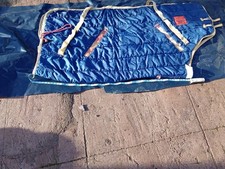 56" across horse back ChillCheeta Mark 2 Stable Rug Blue With Red Piping