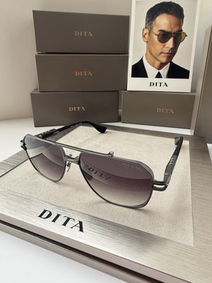 DITA KUDRU DTS436-A-02 Sunglasses Black Iron Palladium Gray Gradient Lenses NEW