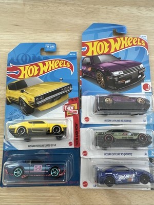Hot Wheels 2021 Then and Now Yellow Nissan Skyline 2000 GT-R #180 And More Lot