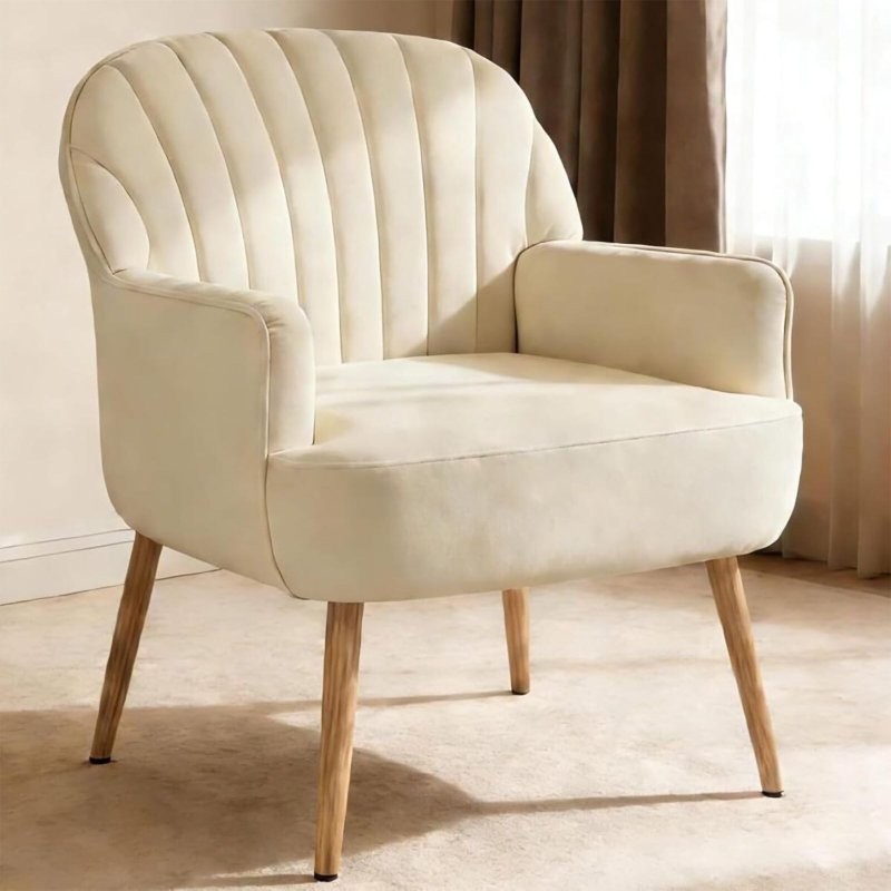 Living Room Cafe Chairs Office Sofa Armchair With Metal Legs