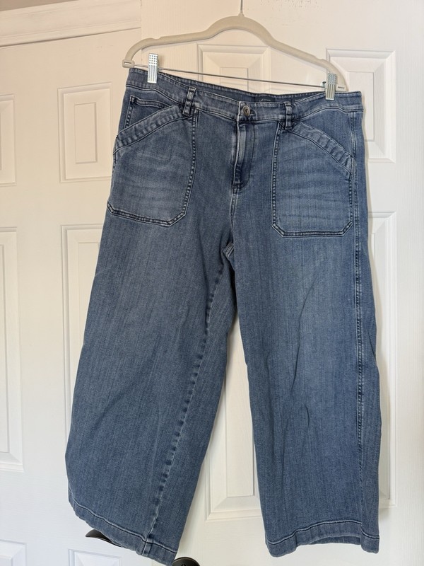 J Jill Crop Jeans Nantucket Full Leg Crops Women’s Size 14 So Comfy And Stylish