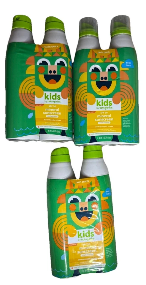 Lote De 6 Babyganics Niños FPS 50+ PROTECTOR SOLAR Spray Continuo Ancho 6 OZ ¡SELLADO! Foto 3 de 4