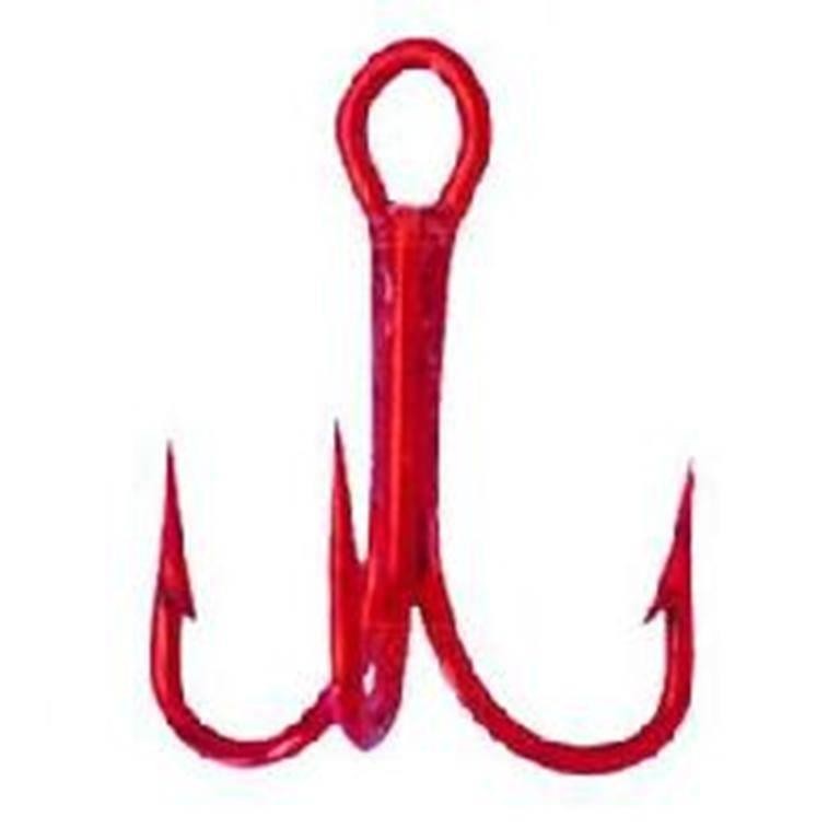 Package of 5 Size 14 Mustad Treble Red Fishing Bait Hooks New