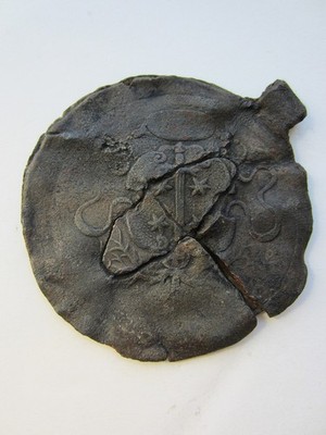 1667,orig. alte Tuchplombe,Wappen Haarlem NL,Dm. 7cm! 95g schwer,Erhalt sehr gut