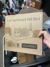 AMOSIJOY Cat Hammock Pet Collapsible Bed for Indoor Cats Hanging Cat Hammock