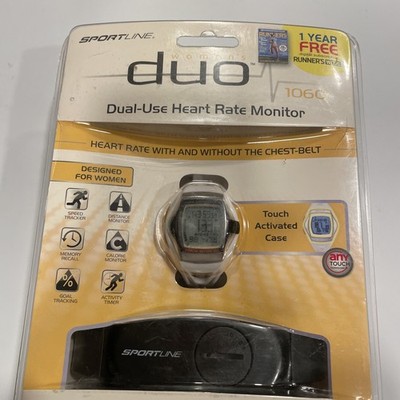 New Sealed Sportline DUO 1060 Dual Use Heart Rate Monitor Watch w/ Chest Belt