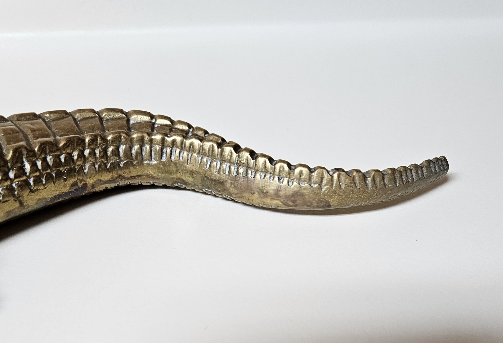 Vtg Solid Brass Alligator Crocodile Sculpture Figurine Mid Century Modern RARE