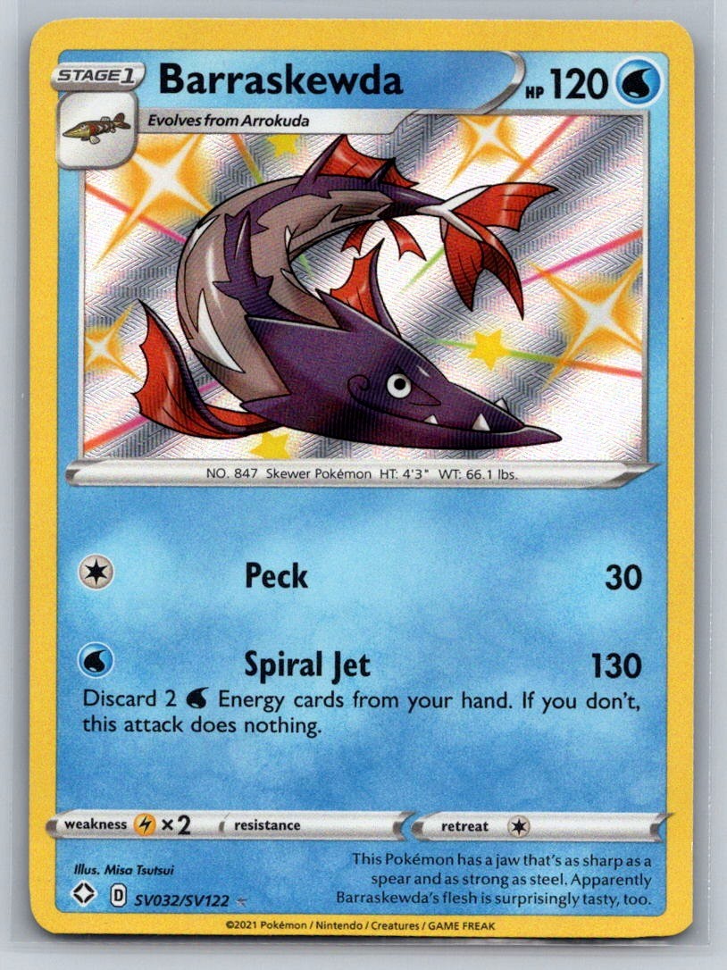 Barraskewda Holo Shiny Holo Rare Shining Fates: Shiny Vault SV032/SV122 NM