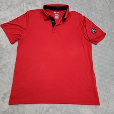 Chick-Fil-A Oobe Employee Uniform Polo Shirt Mens L Red Performance Mesh Patch