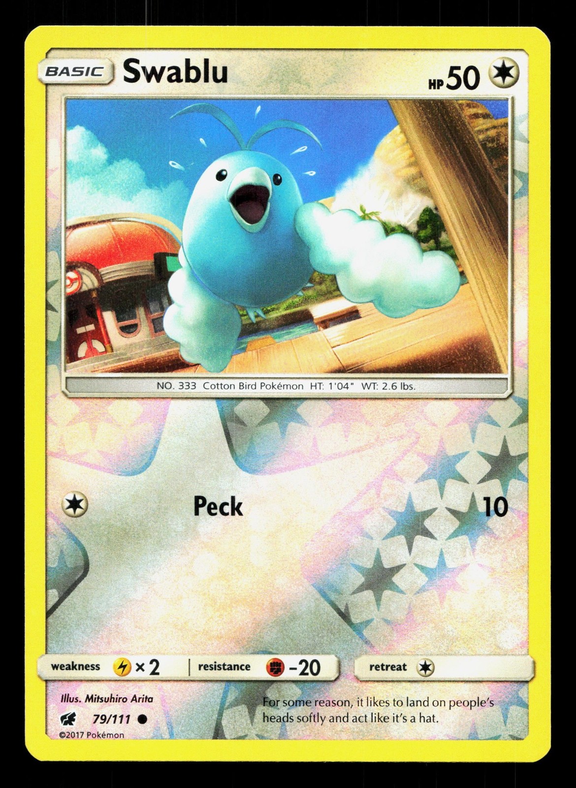 Swablu 79/111 Crimson Invasion LP Reverse Holo Pokemon Card TCG