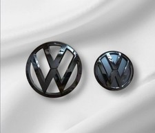VW T5 EMBLEME FRONT u. HECK Set Schwarz Hochglanz Logo Zeichen