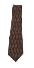 Vintage Chaps Ralph Lauren 100% Silk Tie Made in USA Red Geometric Gold Diamonds