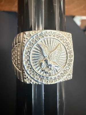 Sterling Silver Men s Eagle Ring Size 12