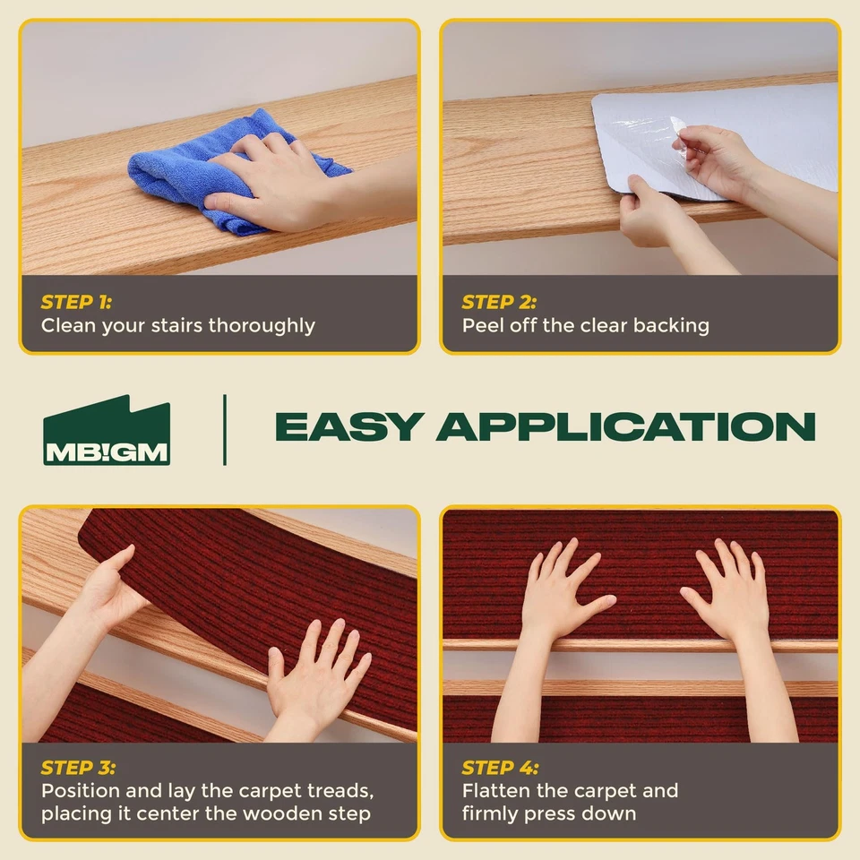 Alfombra antideslizante de 8" X 30" (paquete de 15) con peldaños para escaleras alfombra de seguridad antideslizante R... Foto 3 de 4