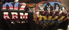 KISS Army 2018 Member XL Shirt, Pin + 2023 KISS Army Shirt, 2012 Membership Card