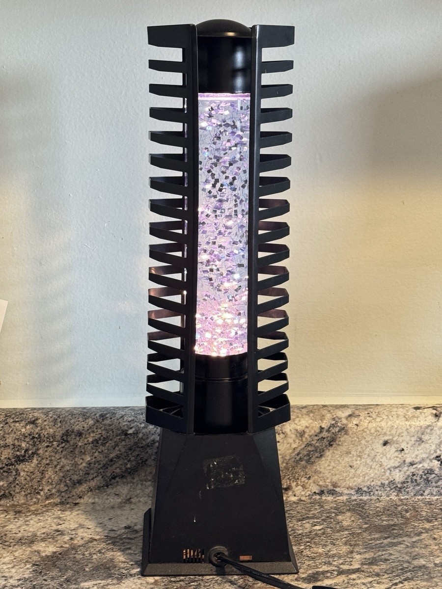 Vintage Lipan Lava Glitter Lamp 80s/90s 36 CD Holder Blue Model LP