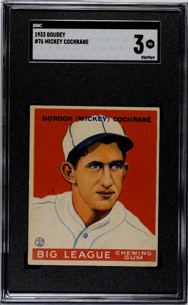 1933 Goudey Mickey Cochrane #76 SGC 3