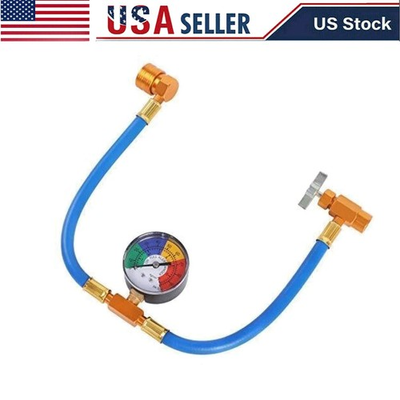 #ad AC Recharge Measure Kit R134A Car Air Conditioning Hose Gas Gauge $15.62