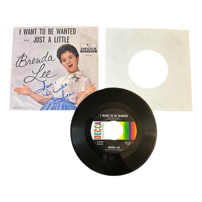 Brenda Lee Autograph Signed  I Want To Be Wanted/Just A Little  45 RPM Record
