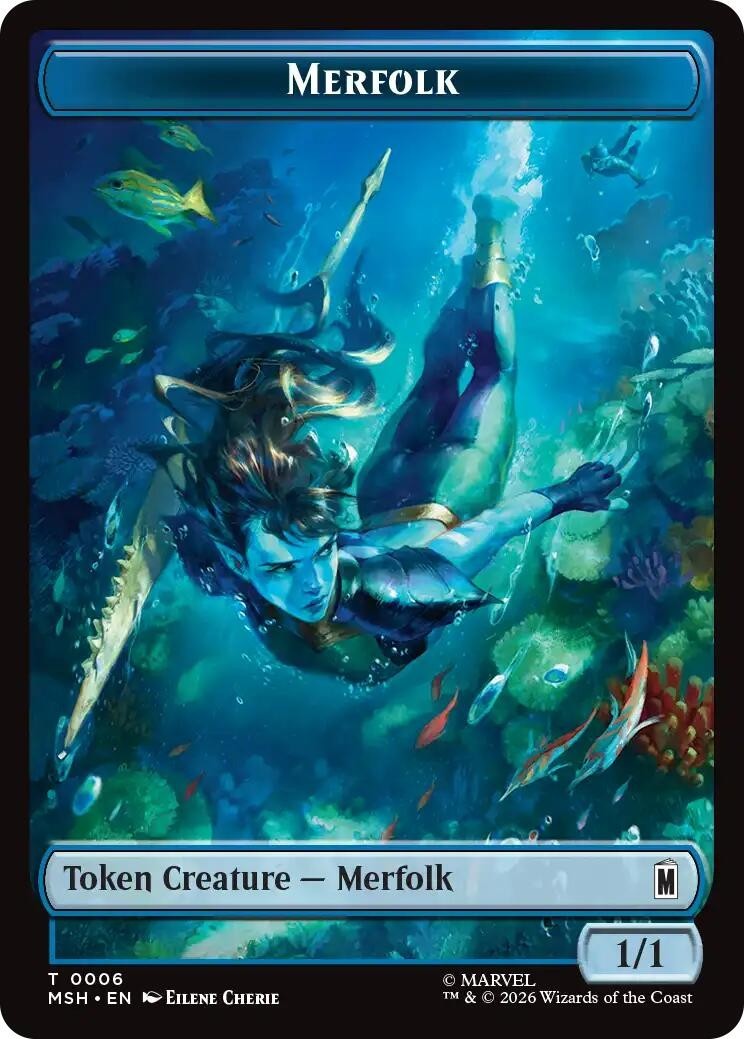 MTG MSH T Merfolk // Doombot Double-Sided Token #006/018 NM